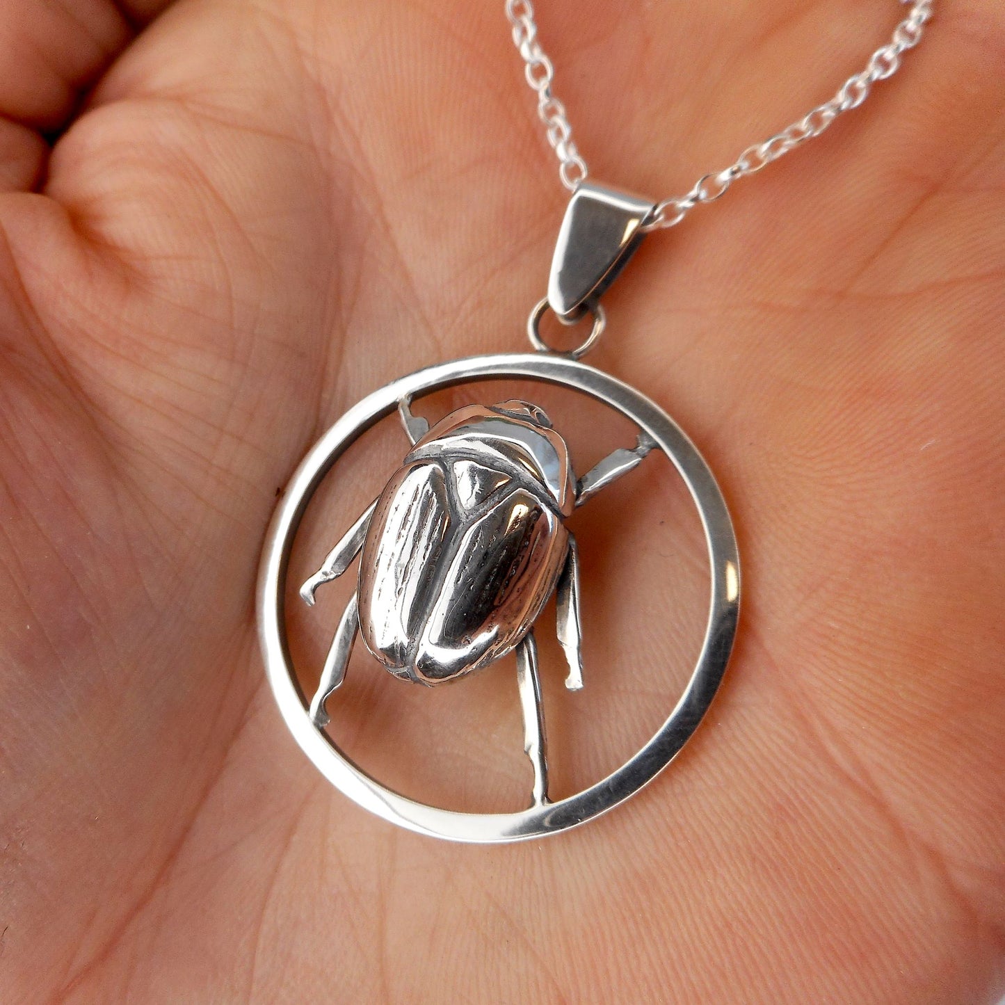 Scarab Hoop Pendant